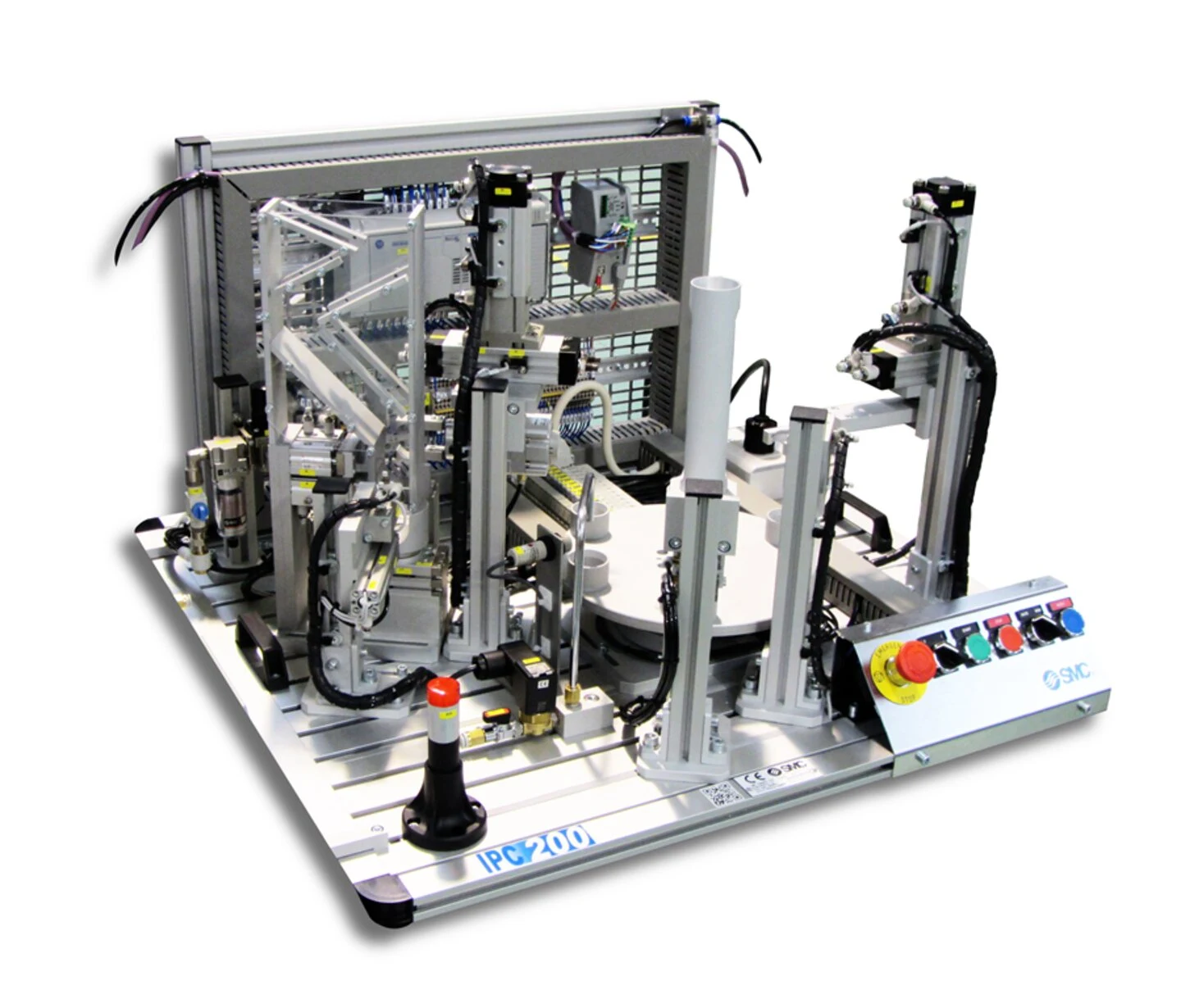 IPC202B bottling station with automatic bottle feeding equipment and rotary indexing table.