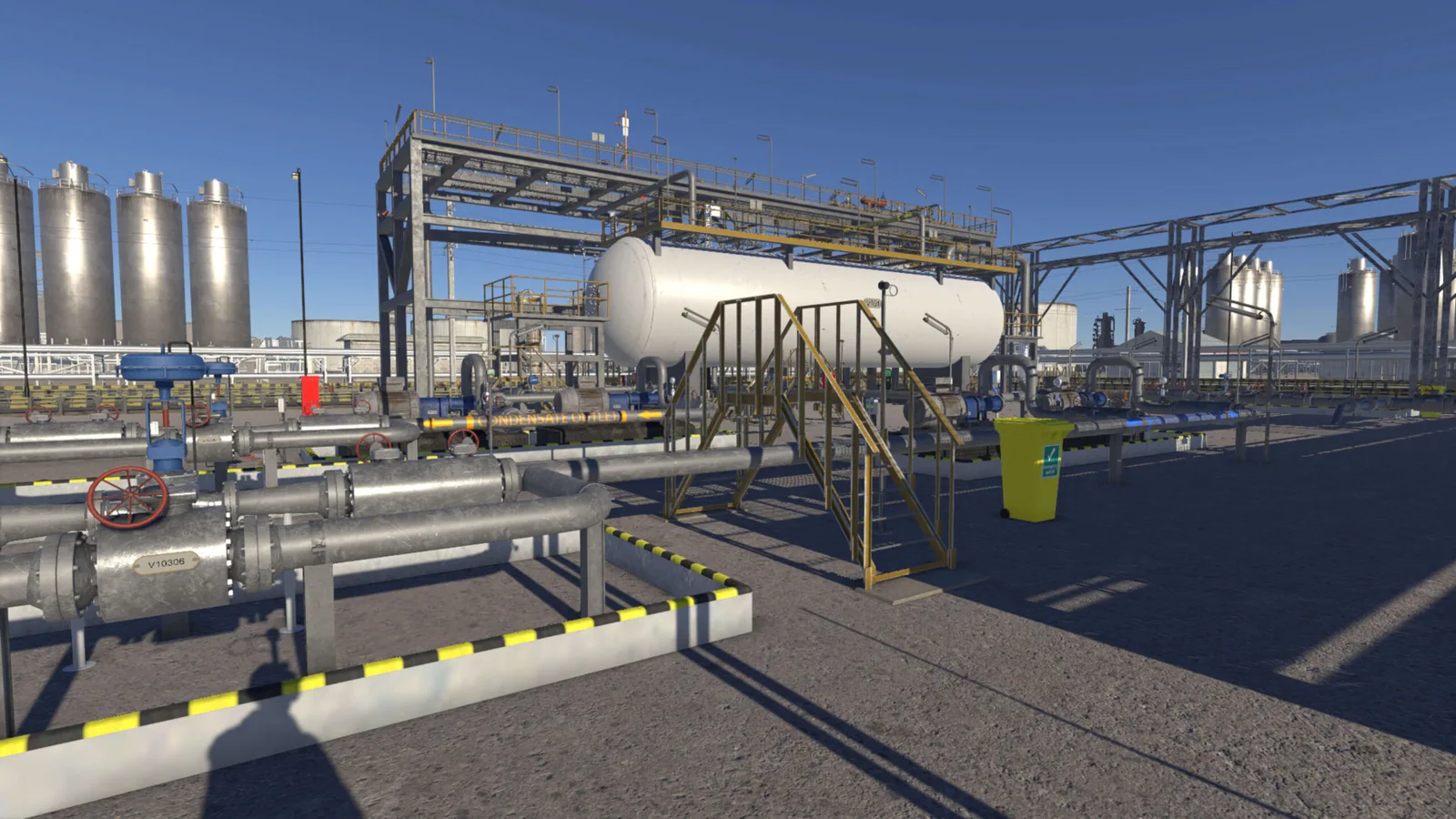 Three Phase Separator vessel and access platforms in TSC’s interactive plant environment.